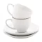 Set 2 cani espresso cu farfurioara, 90 ml, 120×125×95 mm, Everestus, 20FEB4927, Ceramica, Alb