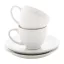Set 2 cani espresso cu farfurioara, 90 ml, 120×125×95 mm, Everestus, 20FEB4927, Ceramica, Alb