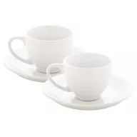   Set 2 cani espresso cu farfurioara, 90 ml, 120×125×95 mm, Everestus, 20FEB4927, Ceramica, Alb
