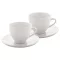 Set 2 cani Cappuccino cu farfurioara, 150 ml, 155×158×109 mm, Everestus, 20FEB4979, Ceramica, Alb