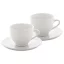 Set 2 cani Cappuccino cu farfurioara, 150 ml, 155×158×109 mm, Everestus, 20FEB4979, Ceramica, Alb