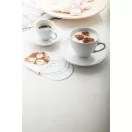 Set 2 cani Cappuccino cu farfurioara, 150 ml, 155×158×109 mm, Everestus, 20FEB4979, Ceramica, Alb