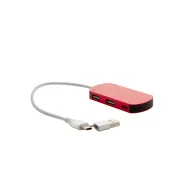 Hub usb 2401E17746, Everestus, 80x10x36 mm, Aluminiu, Rosu
