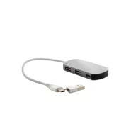  Hub usb 2401E17747, Everestus, 80x10x36 mm, Aluminiu, Argintiu
