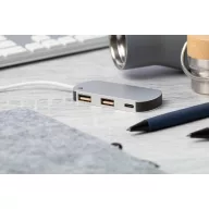   Hub usb 2401E17747, Everestus, 80x10x36 mm, Aluminiu, Argintiu