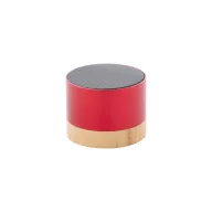   Boxa portabila Wireless, 2401E17728, Everestus, ø68x55 mm, Aluminiu, Bambus, Rosu