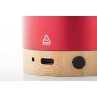   Boxa portabila Wireless, 2401E17728, Everestus, ø68x55 mm, Aluminiu, Bambus, Rosu