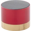 Boxa portabila Wireless, 2401E17728, Everestus, ø68x55 mm, Aluminiu, Bambus, Rosu