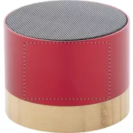   Boxa portabila Wireless, 2401E17728, Everestus, ø68x55 mm, Aluminiu, Bambus, Rosu