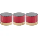 Boxa portabila Wireless, 2401E17728, Everestus, ø68x55 mm, Aluminiu, Bambus, Rosu