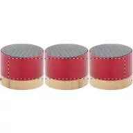   Boxa portabila Wireless, 2401E17728, Everestus, ø68x55 mm, Aluminiu, Bambus, Rosu