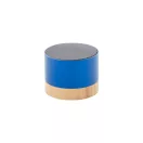 Boxa portabila Wireless, 2401E17727, Everestus, ø68x55 mm, Aluminiu, Bambus, Albastru