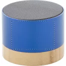 Boxa portabila Wireless, 2401E17727, Everestus, ø68x55 mm, Aluminiu, Bambus, Albastru