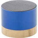 Boxa portabila Wireless, 2401E17727, Everestus, ø68x55 mm, Aluminiu, Bambus, Albastru