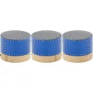 Boxa portabila Wireless, 2401E17727, Everestus, ø68x55 mm, Aluminiu, Bambus, Albastru