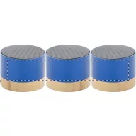   Boxa portabila Wireless, 2401E17727, Everestus, ø68x55 mm, Aluminiu, Bambus, Albastru