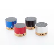   Boxa portabila Wireless, 2401E17726, Everestus, ø68x55 mm, Aluminiu, Bambus, Negru