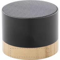   Boxa portabila Wireless, 2401E17726, Everestus, ø68x55 mm, Aluminiu, Bambus, Negru