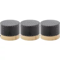   Boxa portabila Wireless, 2401E17726, Everestus, ø68x55 mm, Aluminiu, Bambus, Negru