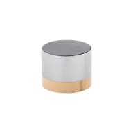   Boxa portabila Wireless, 2401E17729, Everestus, ø68x55 mm, Aluminiu, Bambus, Argintiu