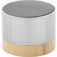   Boxa portabila Wireless, 2401E17729, Everestus, ø68x55 mm, Aluminiu, Bambus, Argintiu
