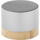 Boxa portabila Wireless, 2401E17729, Everestus, ø68x55 mm, Aluminiu, Bambus, Argintiu
