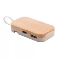   Hub usb 2402E19086, Everestus, 100x41x15 mm, Bambus, Paie, Natur