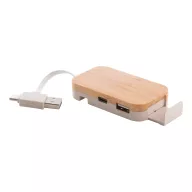   Hub usb 2402E19086, Everestus, 100x41x15 mm, Bambus, Paie, Natur