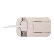   Hub usb 2402E19086, Everestus, 100x41x15 mm, Bambus, Paie, Natur