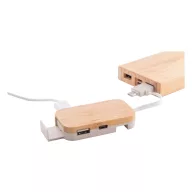   Hub usb 2402E19086, Everestus, 100x41x15 mm, Bambus, Paie, Natur