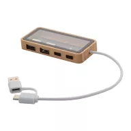  Hub usb 2402E19089, Everestus, 93x42x13 mm, Bambus, Natur, Transparent