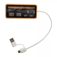   Hub usb 2402E19089, Everestus, 93x42x13 mm, Bambus, Natur, Transparent