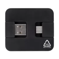 Hub usb, 2410E22356, Everestus, 52 x 46 x 13 mm, ABS, Negru