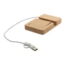 Hub usb 2402E19088, Everestus, 85x127x18 mm, Bambus, Hartie, Natur