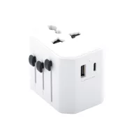   Adaptor de calatorie universal, 2402E19034, Everestus, 63x53x55 mm, ABS, Alb