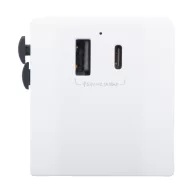   Adaptor de calatorie universal, 2402E19034, Everestus, 63x53x55 mm, ABS, Alb