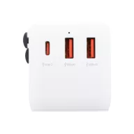   Adaptor de calatorie universal, 2402E19033, Everestus, 70x53x53 mm, ABS, Alb