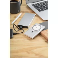   Powerbank 5000 mAh, 15 W, Wireless, USB-C, 2410E23138, Everestus, 66 x 102 x 10 mm, Aluminiu, Argintiu