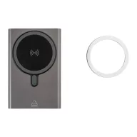   Powerbank, 5000 mAh, 15 W, Everestus, 2601E15226, 66x102x10 mm, Aluminiu, Metal, Gri