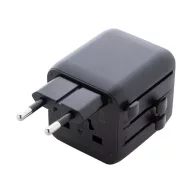   Adaptor de calatorie, 2502E15044, Everestus, 60 x 50 x 54 mm, Policarbonat, Negru