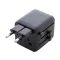 Adaptor de calatorie, 2502E15044, Everestus, 60 x 50 x 54 mm, Policarbonat, Negru