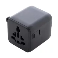   Adaptor de calatorie, 2502E15044, Everestus, 60 x 50 x 54 mm, Policarbonat, Negru