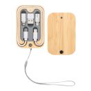 Set cablu de incarcare, 2502E14474, Everestus, 60 x 90 x 17 mm, Paie de grau, Bambus, Natur