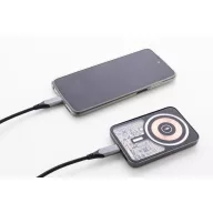   Baterie externa 5000 mAh, 15 W, USB-C, 2502E14963, Everestus, 63 x 94 x 12 mm, Aluminiu, Argintiu