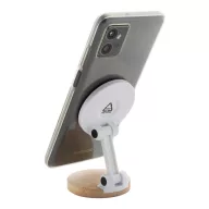   Suport de telefon pentru birou, 2502E15777, Everestus, ⌀60 x 25 mm, Bambus, Metal, Alb