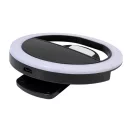 Selfie ring light, Everestus, 2610E17906, 150 mAh, Ø85x27 mm, ABS, Negru