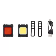   Set 2 lumini COB pentru bicicleta, 2509E17488, Everestus, 37x49x30 mm, Plastic, Negru