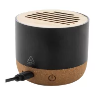   Boxa portabila, 400 mAh, 2509E17516, Everestus, Ø70x59 mm, Aluminiu, Bambus, Negru