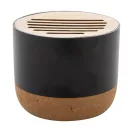Boxa portabila, 400 mAh, 2509E17516, Everestus, Ø70x59 mm, Aluminiu, Bambus, Negru
