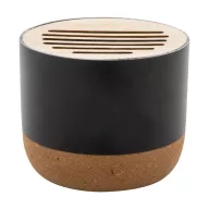   Boxa portabila, 400 mAh, 2509E17516, Everestus, Ø70x59 mm, Aluminiu, Bambus, Negru